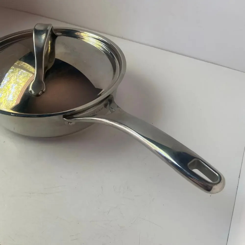 Analon Skillet W/ Lid 3 Quart 2.8 L 5 Ply  Nouvelle Copper Core Base 00014T GUC